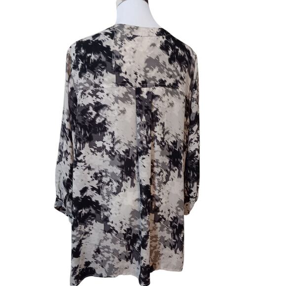 ROSE & OLIVE Long Tunic Top Blouse 1X Artsy Career Office Special Event V-Neck‎ - Picture 10 of 10